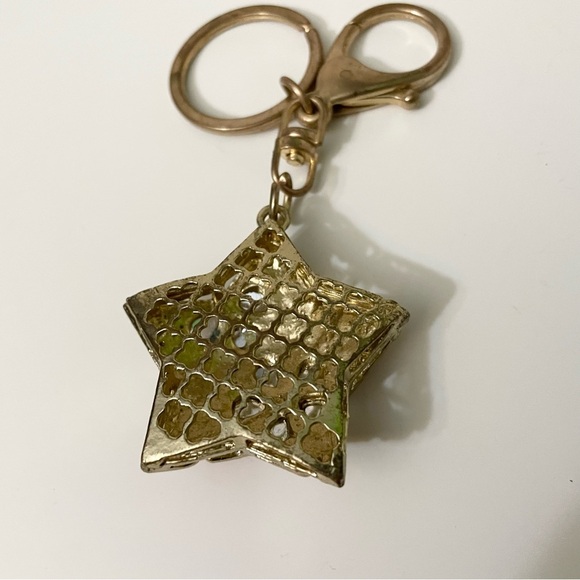 Red and White Rhinestone Star Keychain - Picture 10 of 14